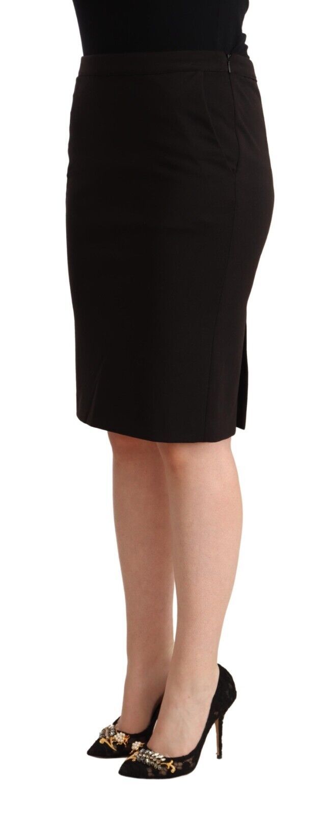 GF Ferre Sleek Black Pencil Skirt Knee Length