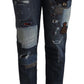 Ralph Lauren Chic Patchwork Mid Waist Denim Jeans