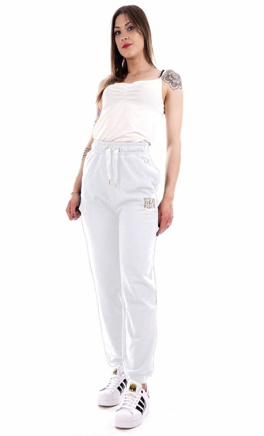 Yes Zee White Cotton Women Sweatpants