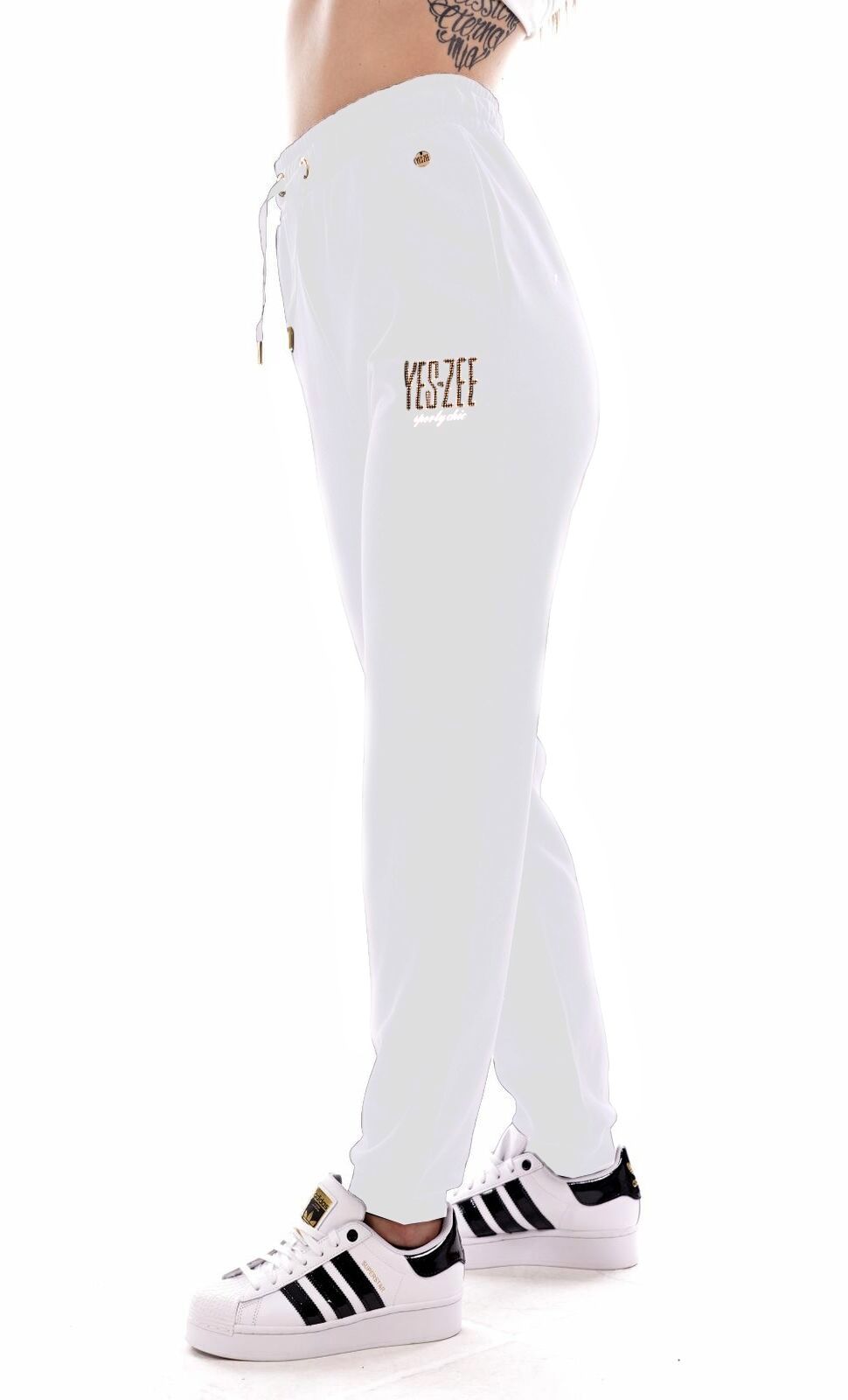 Yes Zee White Cotton Women Sweatpants