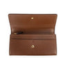 Burberry Porter Tan Grained Leather Embossed Continental Clutch Flap Wallet Brown