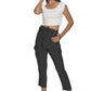 Yes Zee Chic Black Viscose Blend Cargo Pants