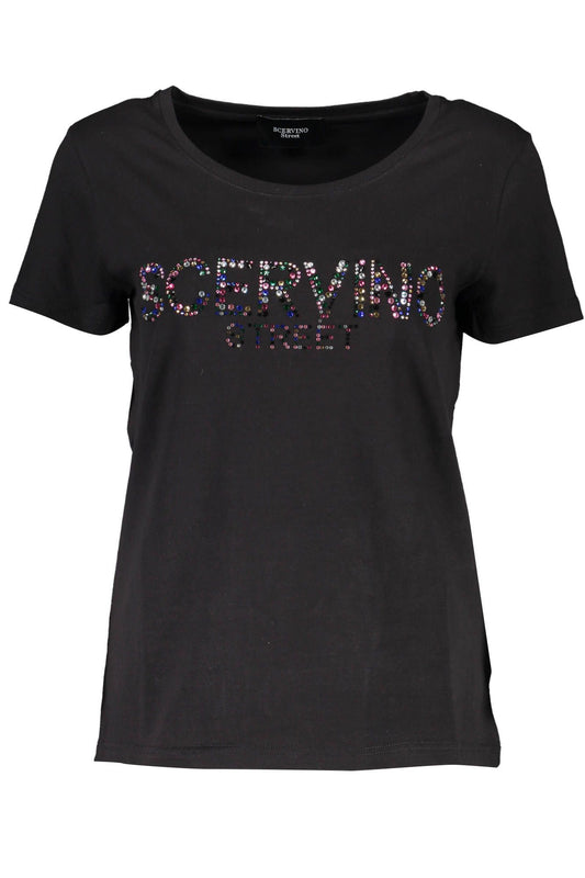 Scervino Street Black Cotton Women TShirt