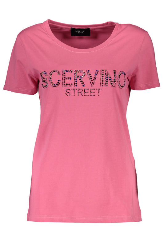 Scervino Street Pink Cotton Women T-Shirt