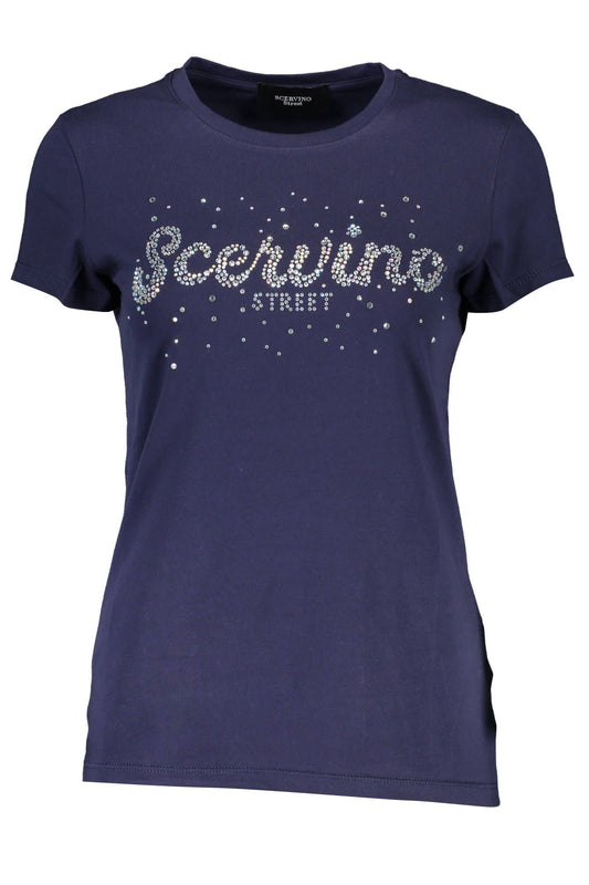 Scervino Street Blue Cotton Women T-Shirt