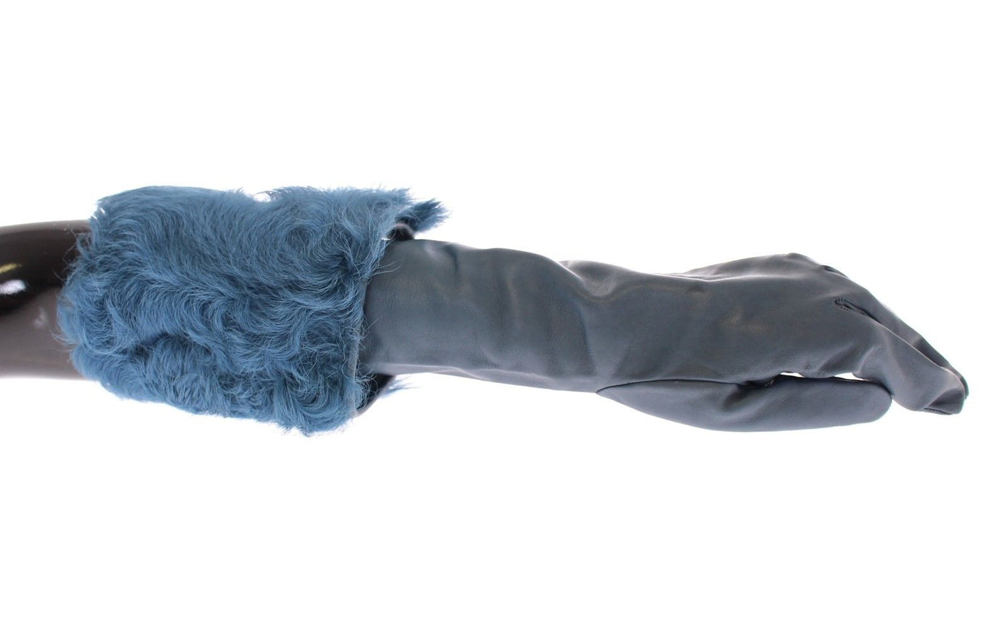 Dolce & Gabbana Elegant Blue Lambskin Leather Gloves