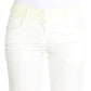 Ermanno Scervino Chic White Striped Straight Fit Pants