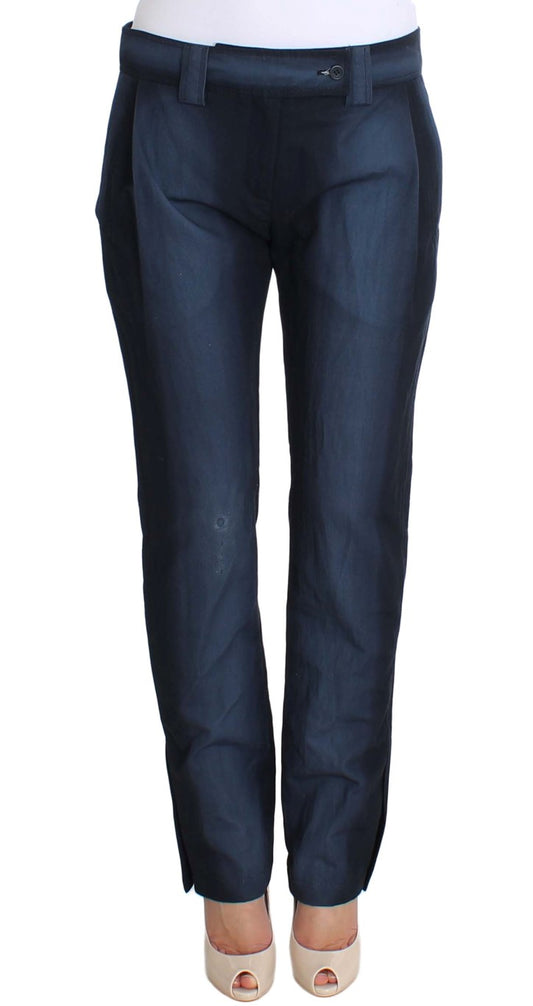 Ermanno Scervino Chic Blue Cotton Dress Pants