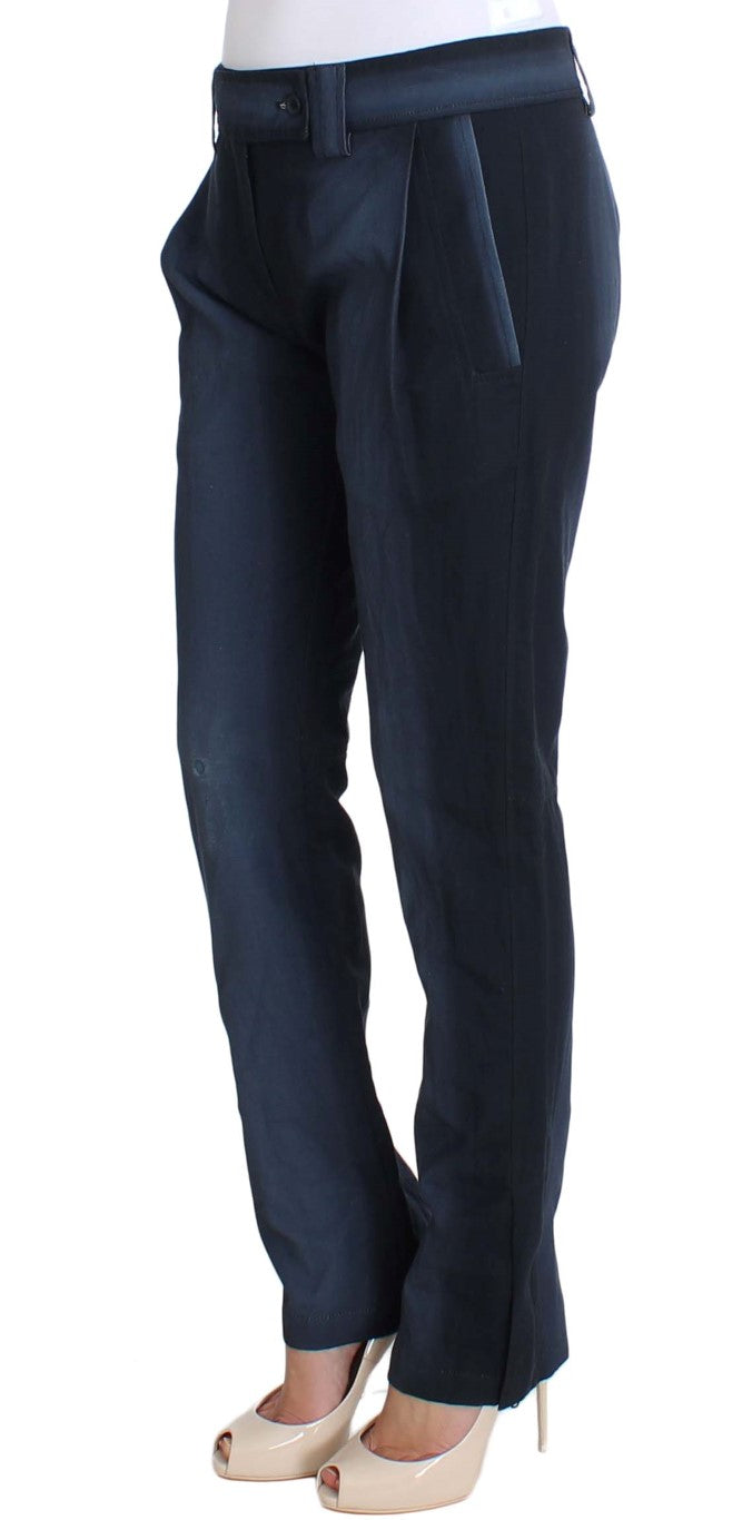 Ermanno Scervino Chic Blue Cotton Dress Pants