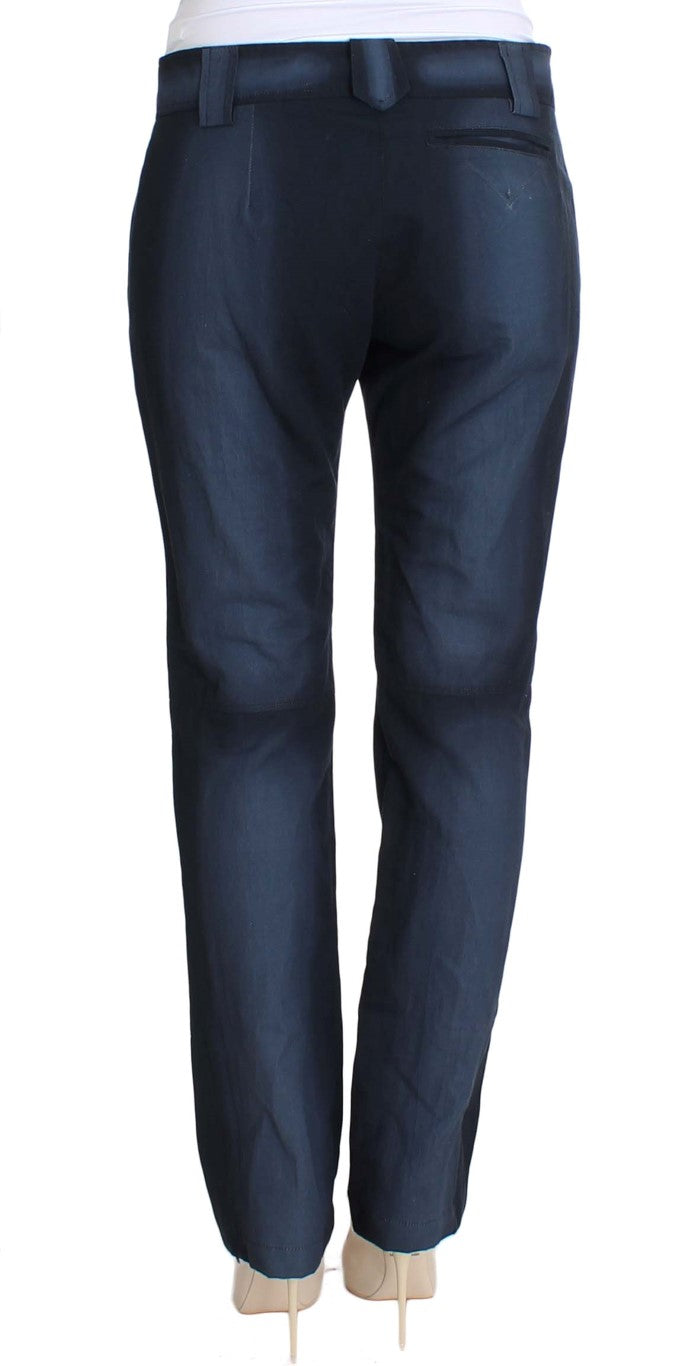 Ermanno Scervino Chic Blue Cotton Dress Pants