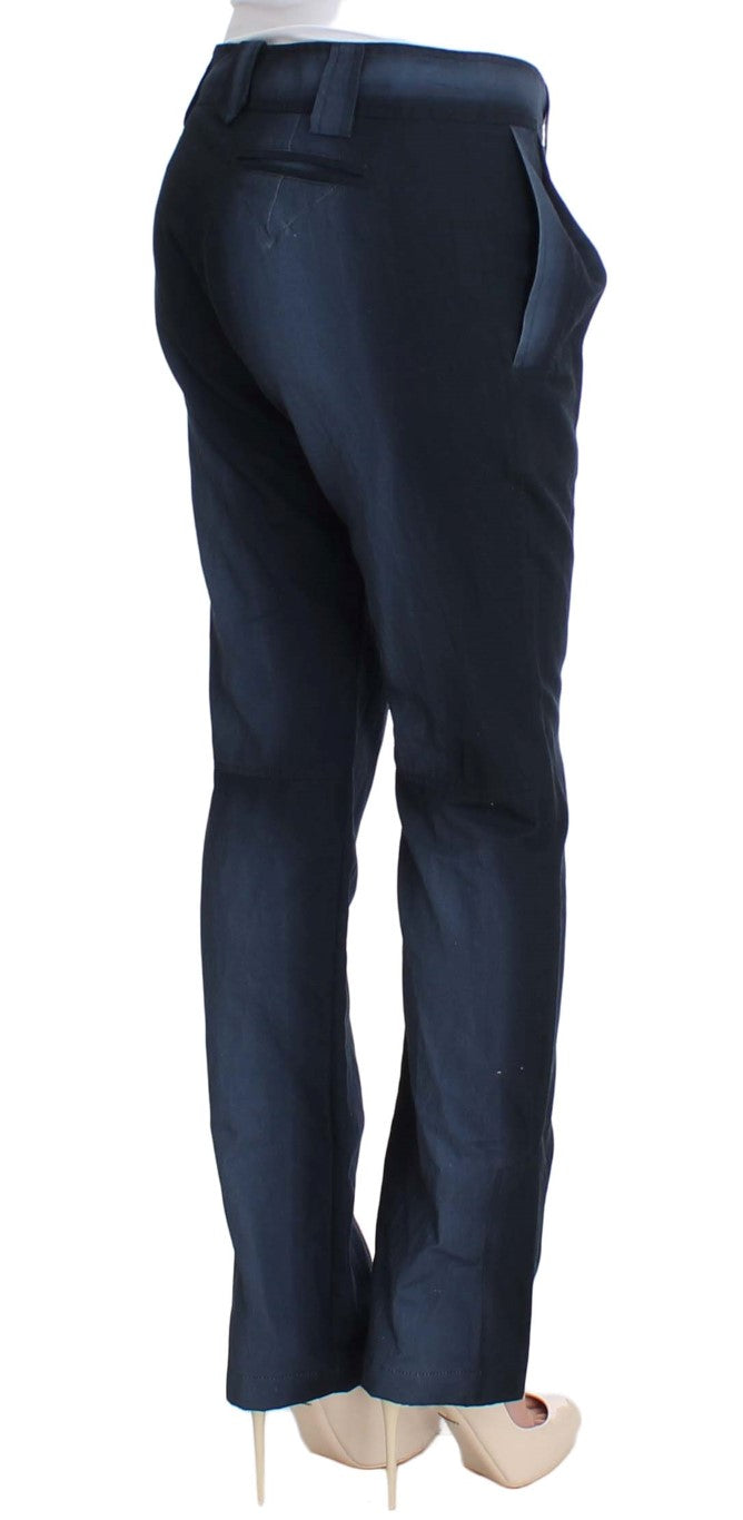 Ermanno Scervino Chic Blue Cotton Dress Pants