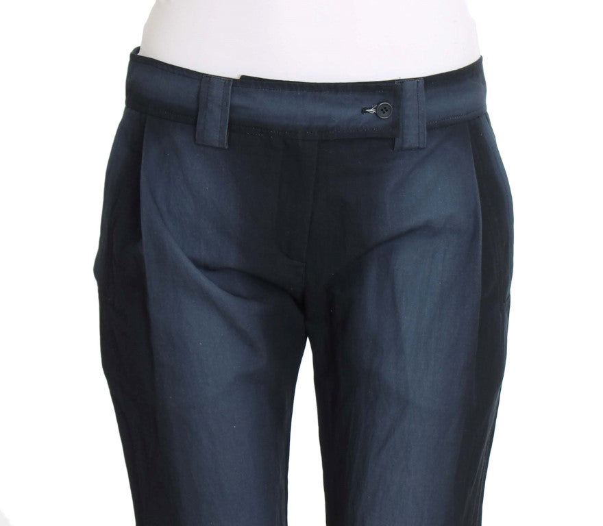 Ermanno Scervino Chic Blue Cotton Dress Pants