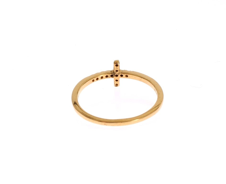 Nialaya Chic Handmade Golden CZ Crystal Ring