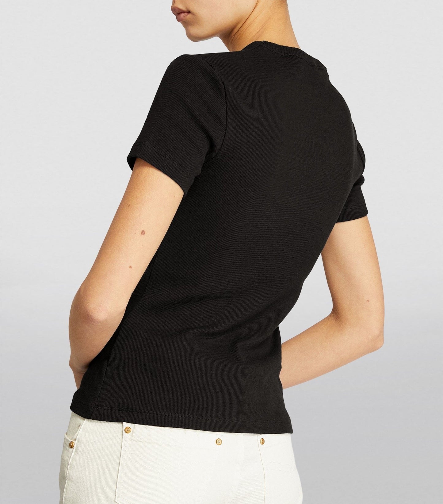 Off-White Black Cotton Women T-Shirt