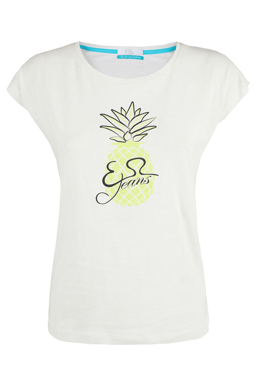 Yes Zee White Cotton Women T-Shirt