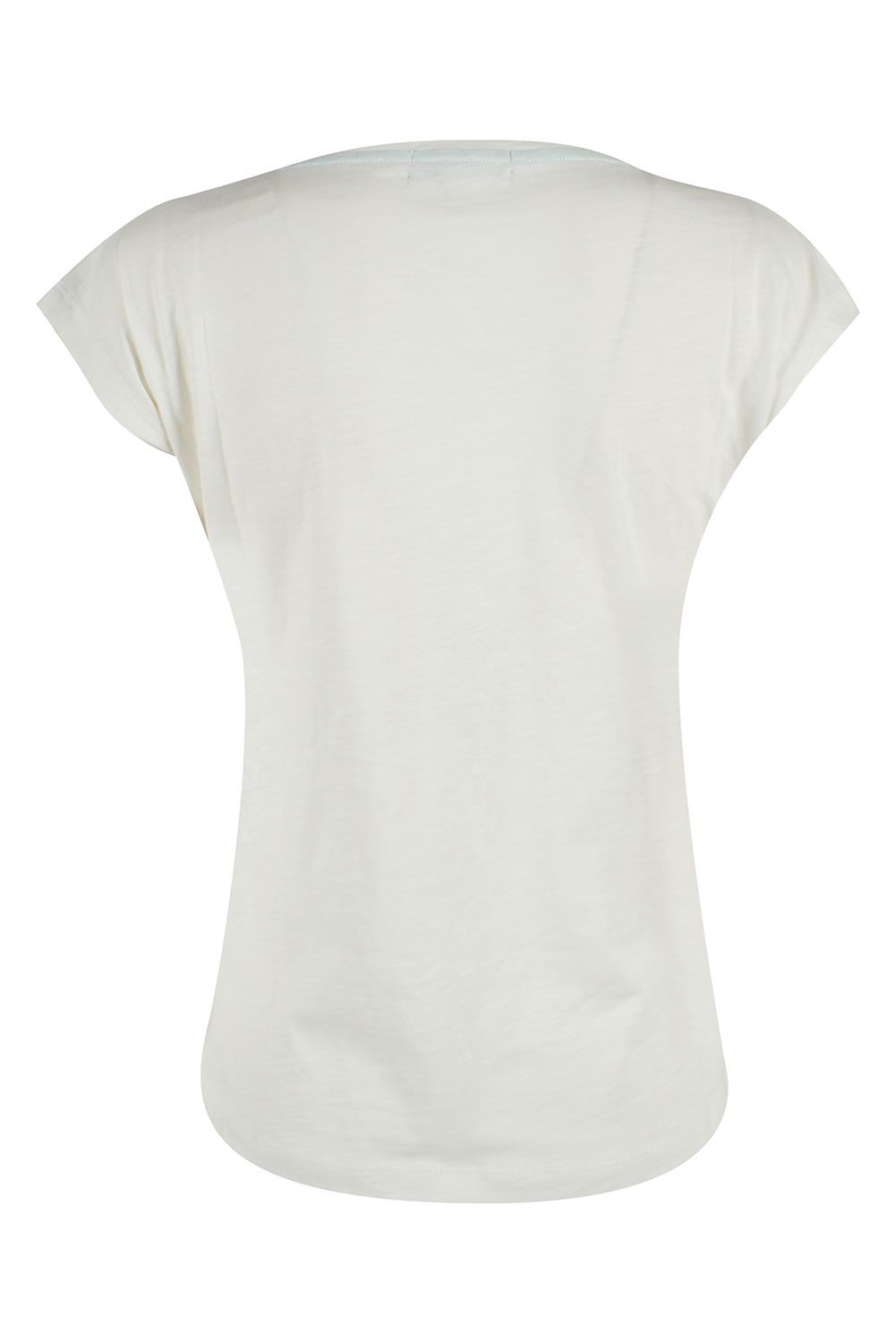 Yes Zee White Cotton Women T-Shirt