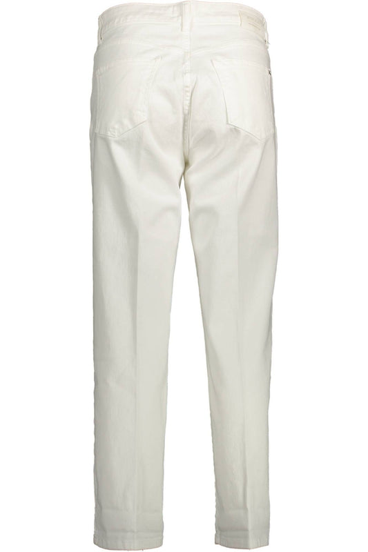 Kocca White Cotton Women Trouser