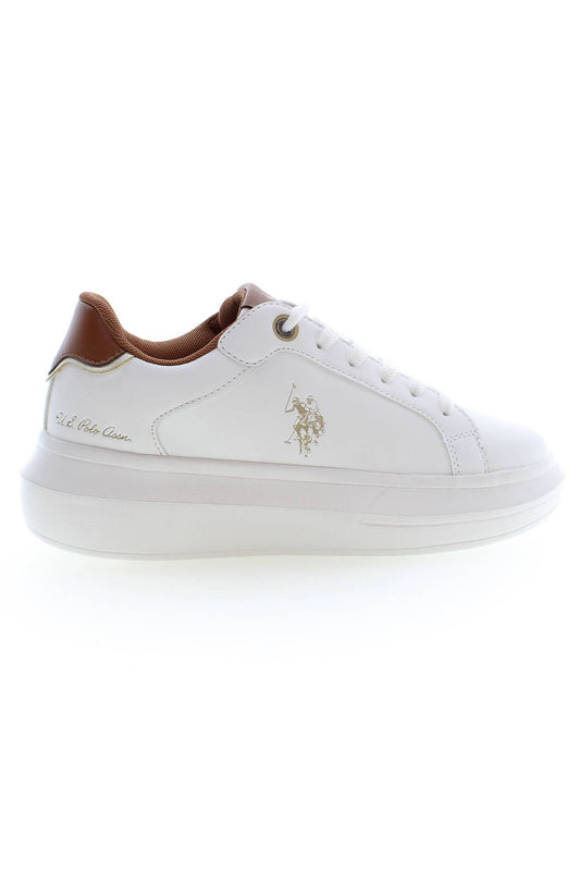 U.S. POLO ASSN. White Polyester Women Sneaker