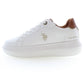 U.S. POLO ASSN. White Polyester Women Sneaker