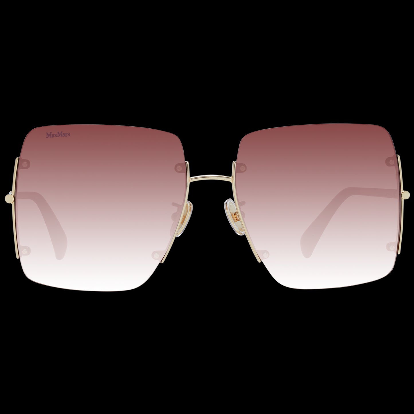 Max Mara Elegant Gold Metal Square Sunglasses