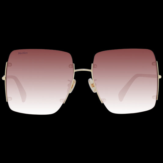 Max Mara Elegant Gold Metal Square Sunglasses