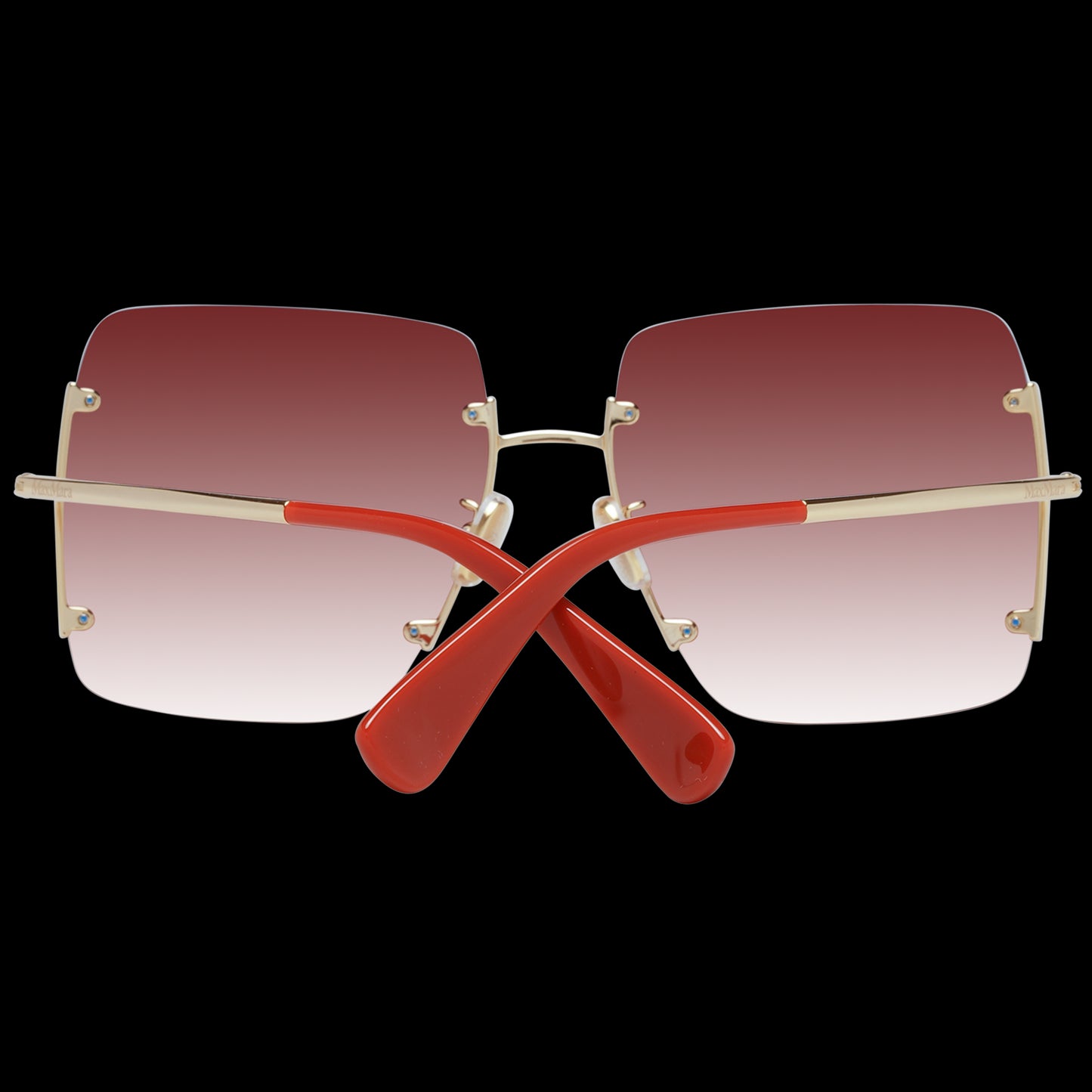 Max Mara Elegant Gold Metal Square Sunglasses