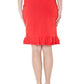 Denny Rose "Red Polyester Women Skirt with Zip Closure"