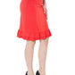 Denny Rose "Red Polyester Women Skirt with Zip Closure"