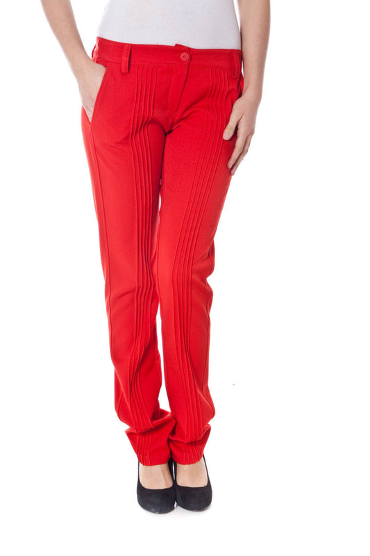 Denny Rose Red Polyester Women Pant