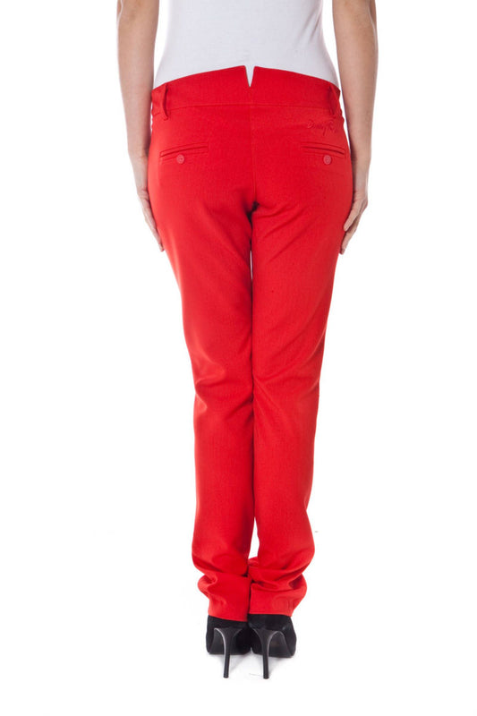 Denny Rose Red Polyester Women Pant