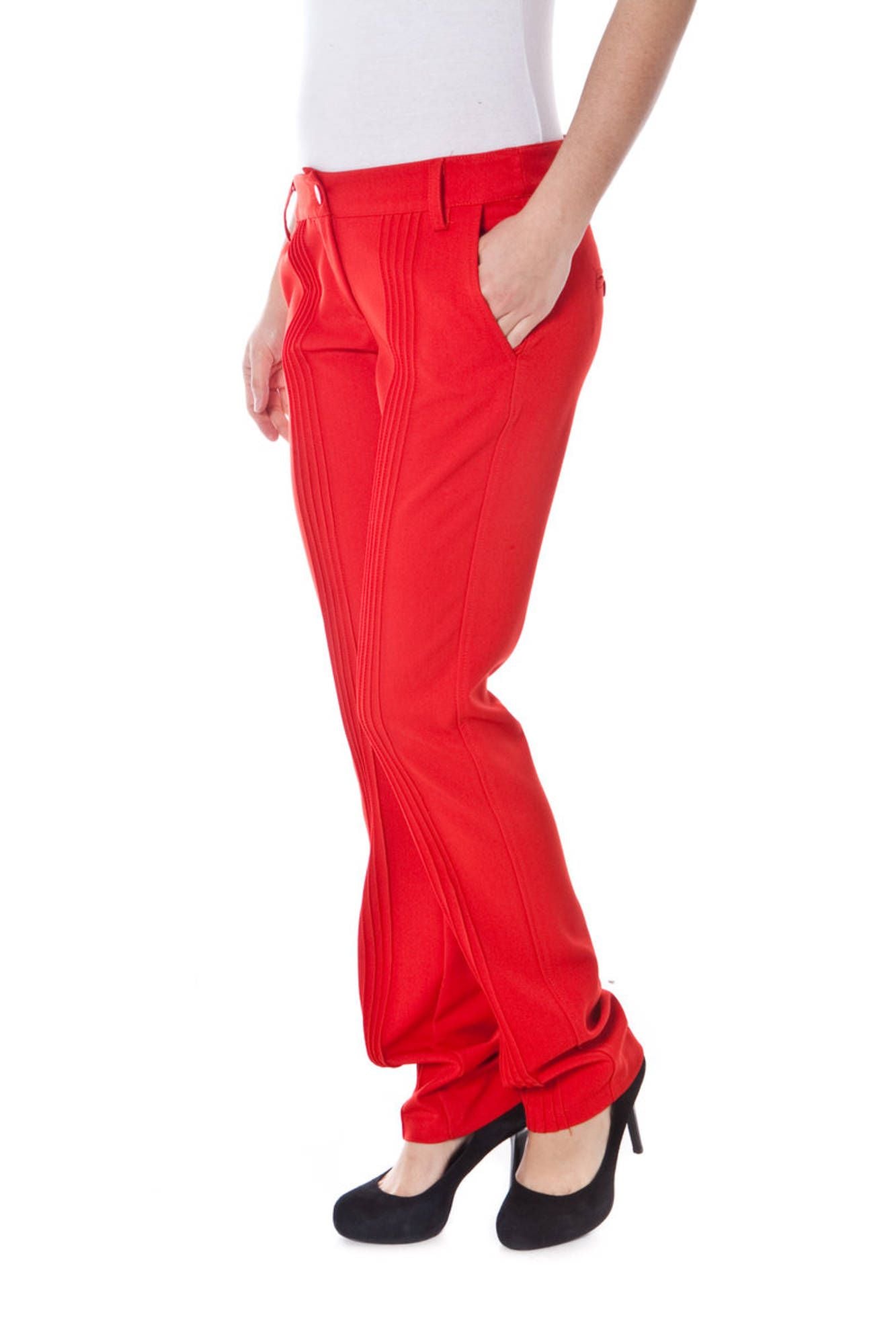 Denny Rose Red Polyester Women Pant