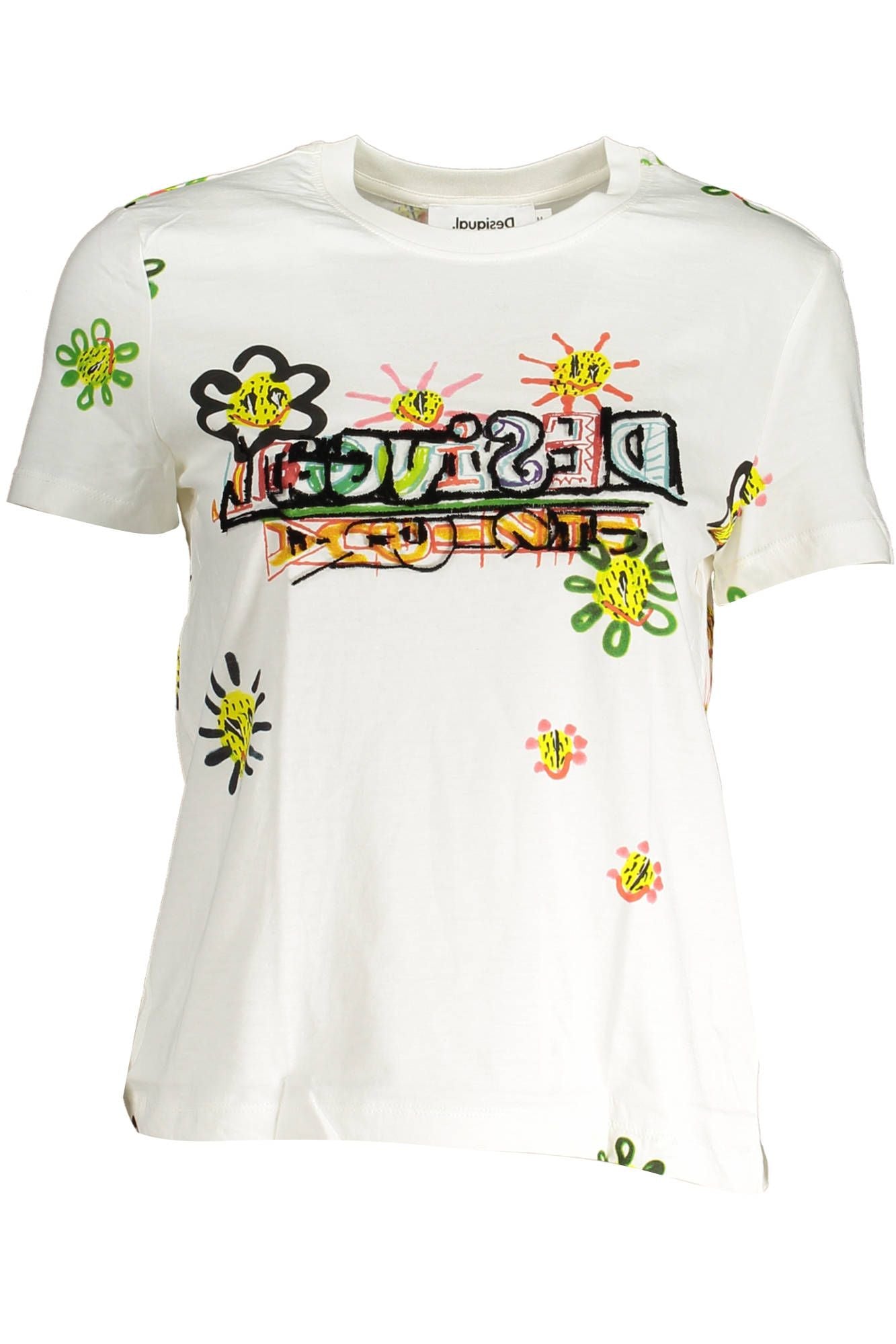 Desigual White Cotton Women T-Shirt