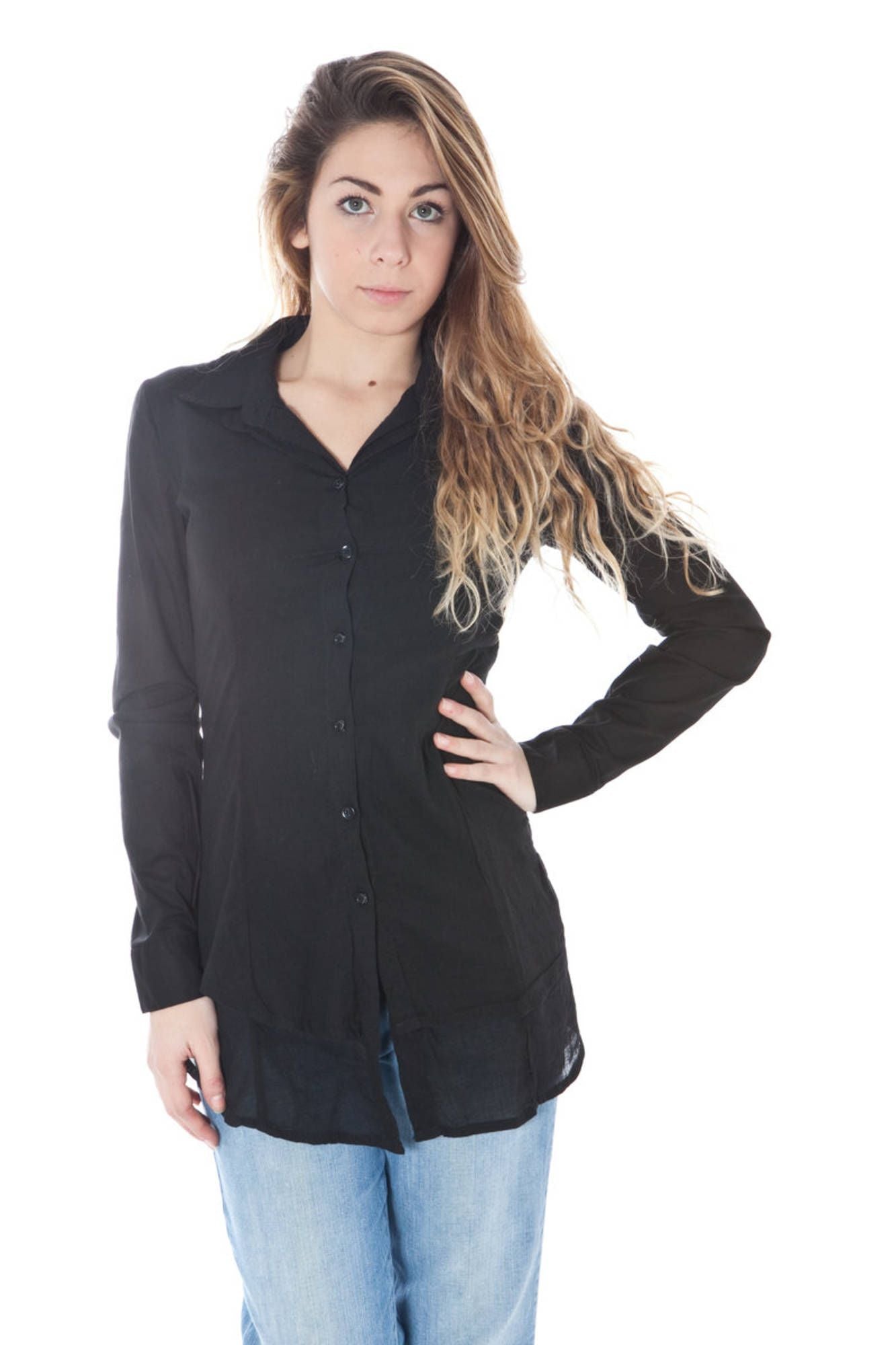 Denny Rose Black Cotton Women Shirt