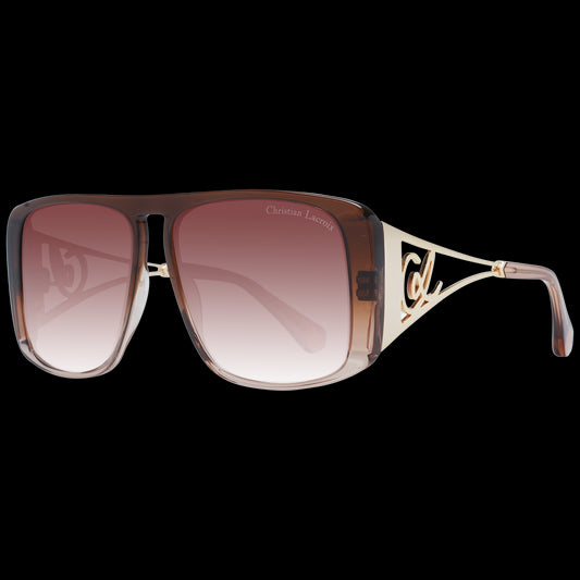 Christian Lacroix Elegant Brown Gradient Rectangle Sunglasses