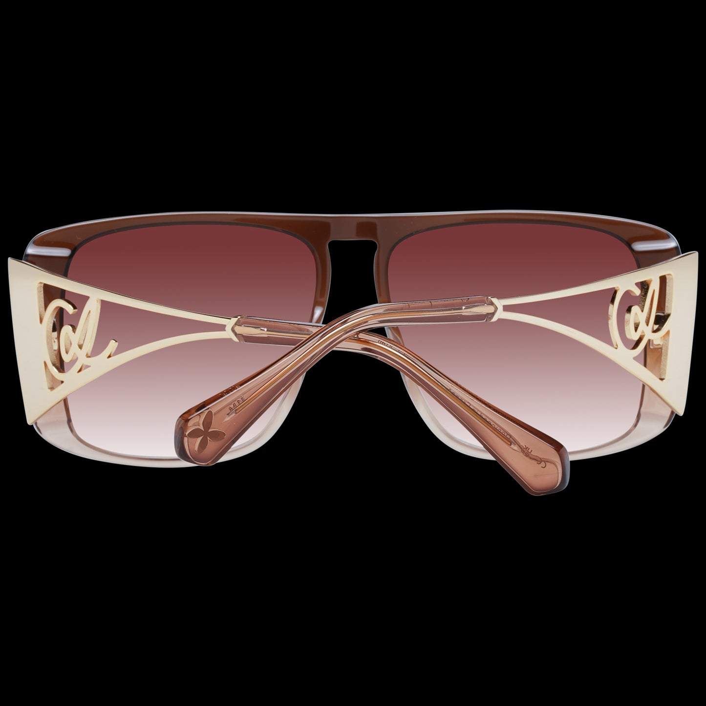 Christian Lacroix Elegant Brown Gradient Rectangle Sunglasses