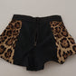 Dolce & Gabbana Leopard Print High Waist Hot Pants Shorts