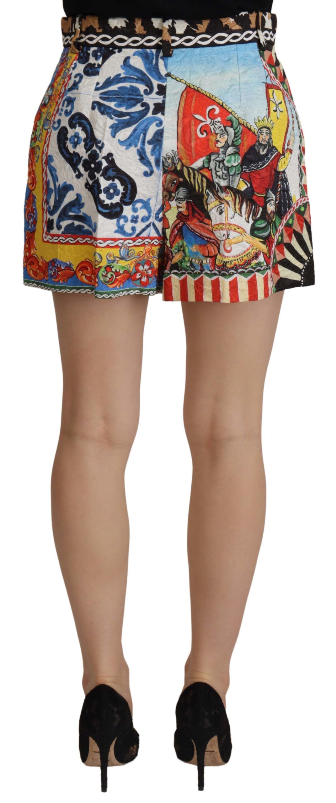 Dolce & Gabbana High-Waist Majolica Floral Hot Pants