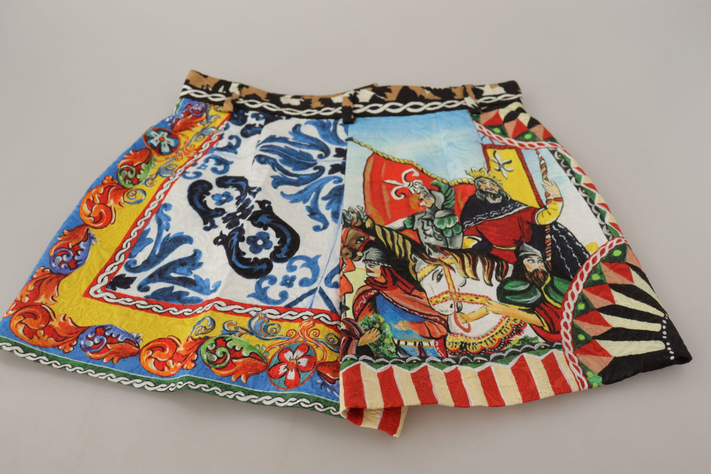 Dolce & Gabbana High-Waist Majolica Floral Hot Pants