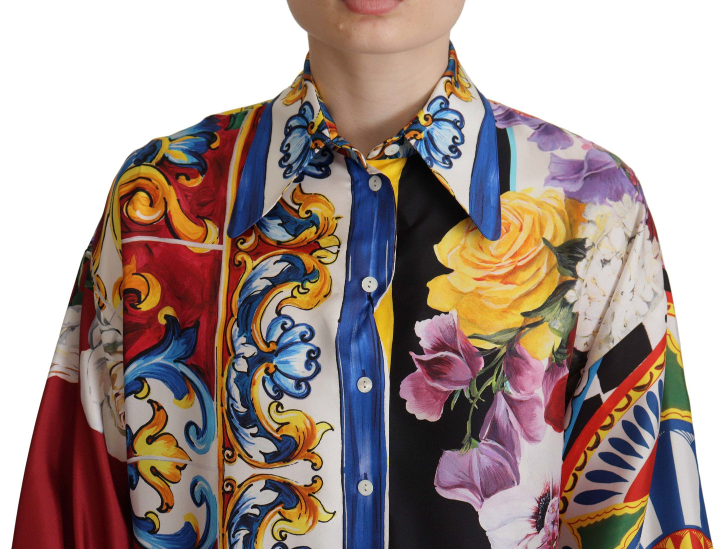 Dolce & Gabbana Elegant Floral Silk Blouse