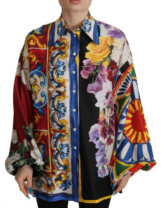 Dolce & Gabbana Elegant Floral Silk Blouse