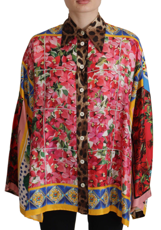 Dolce & Gabbana Elegant Silk Floral Print Blouse