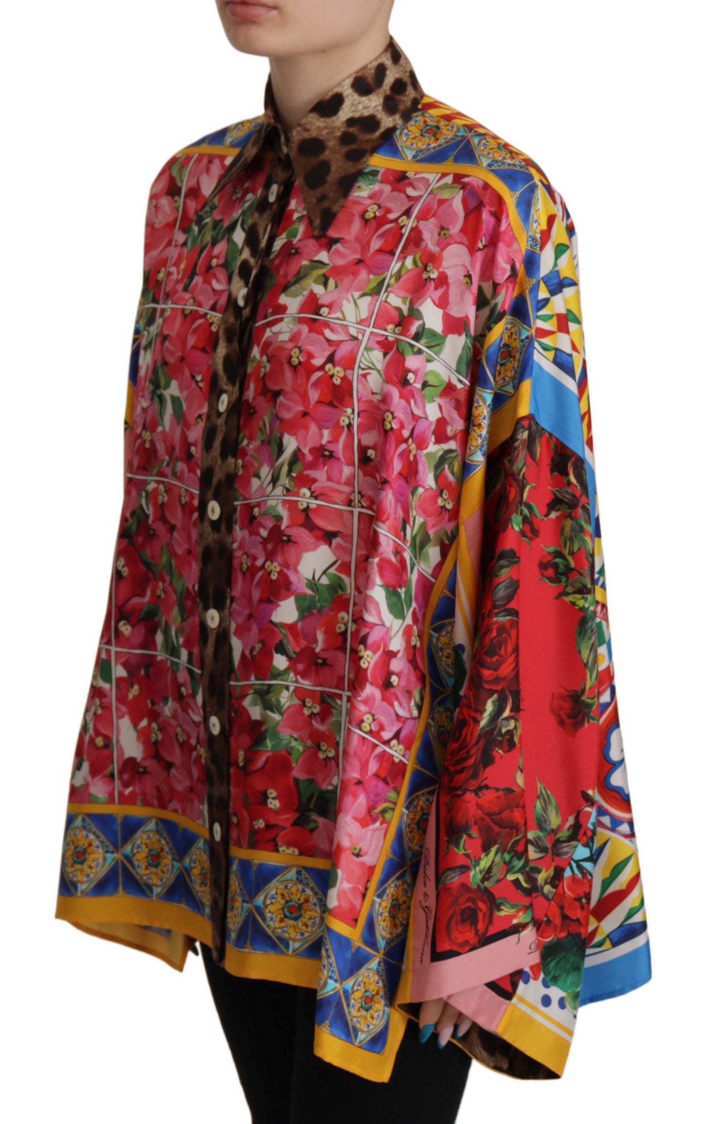 Dolce & Gabbana Elegant Silk Floral Print Blouse