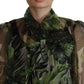 Dolce & Gabbana Elegant Green Banana Leaf Silk Blouse Top