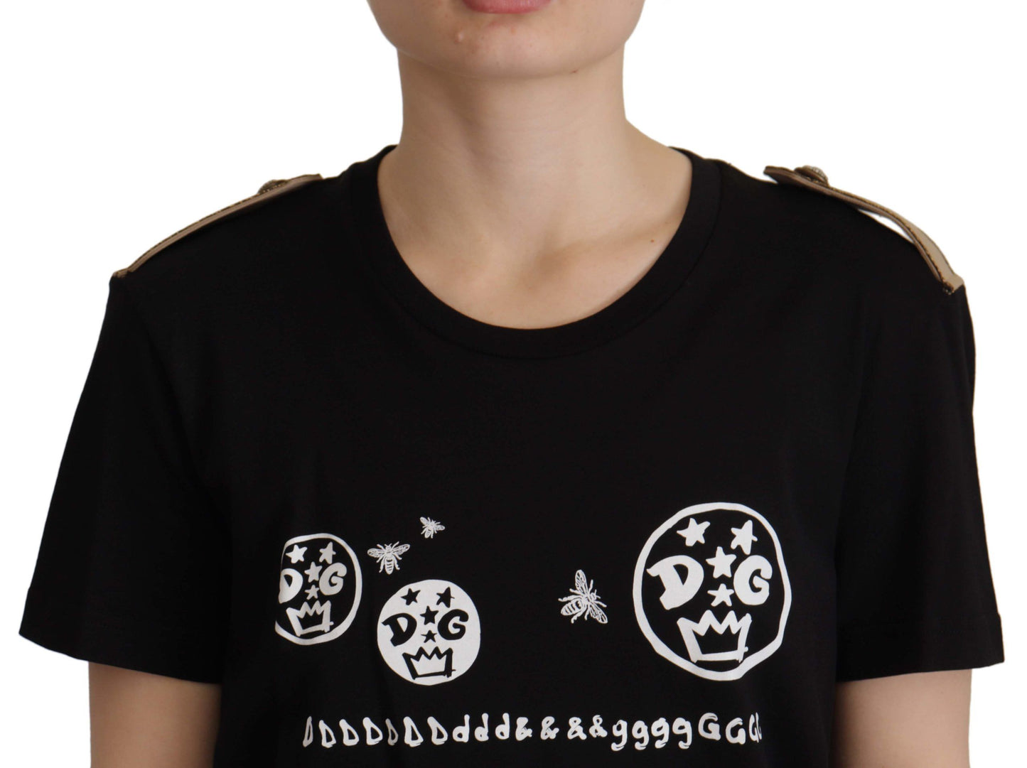 Dolce & Gabbana Chic Black Logo Cotton Tee for Women