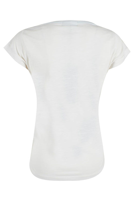 Yes Zee White Cotton Women T-Shirt