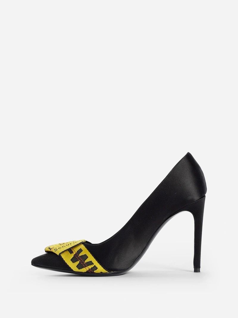 Off-White Black Leather Women Pump