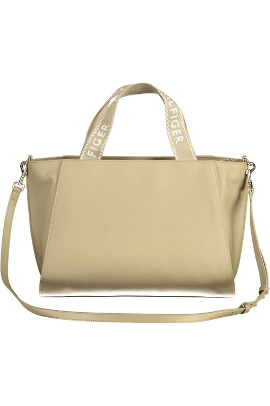 Tommy Hilfiger Beige Polyester Women Handbag