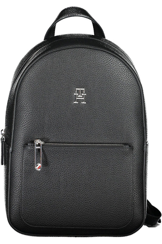 Tommy Hilfiger Black Polyurethane Women Backpack