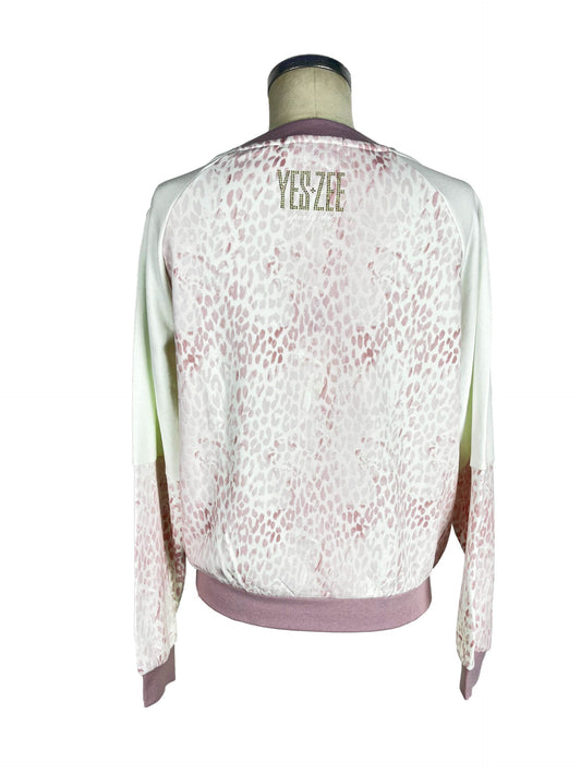 Yes Zee Pink Leopard Texture Hooded Sweatshirt