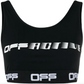 Off-White Chic Activewear Black Elasticized Logo Top